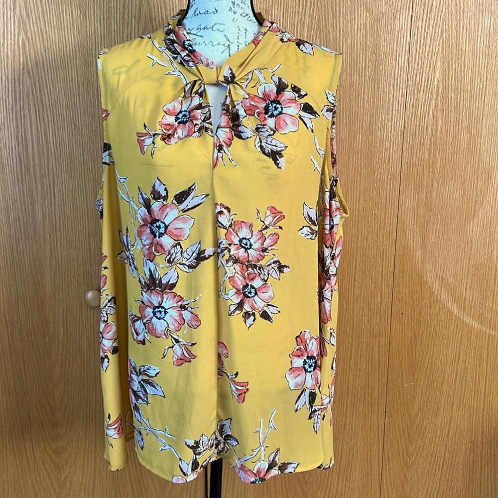 Sleeveless floral blouse